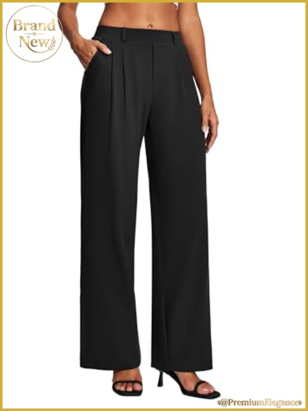 Heathyoga Womens Pull On Stretchy Dress Pants Wide Leg Trousers